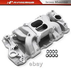 Small Block Dual Plane Air Gap Intake Manifold for Chevy 350 1955-1995 Aluminum