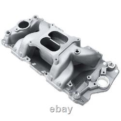 Small Block Dual Plane Air Gap Intake Manifold for Chevy 350 1955-1995 Aluminum