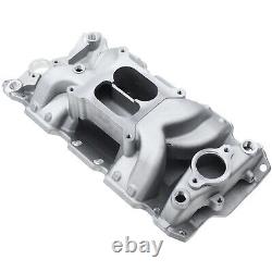 Small Block Dual Plane Air Gap Intake Manifold for Chevy 350 1955-1995 Aluminum