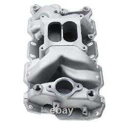 Small Block Dual Plane Air Gap Intake Manifold for Chevy 350 1955-1995 Aluminum