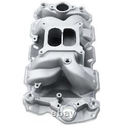 Small Block Dual Plane Air Gap Intake Manifold for Chevy 350 1955-1995 Aluminum