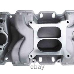 Small Block Dual Plane Air Gap Intake Manifold for Chevy 350 1955-1995 Aluminum