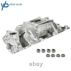 Small Block For Chevy Polished Dual Plane Air Gap Aluminum Intake Manifold 82025