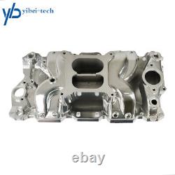 Small Block For Chevy Polished Dual Plane Air Gap Aluminum Intake Manifold 82025