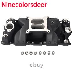 Small Block SBC Chevy 350 400 Dual Plane Satin Aluminum Intake Manifold 1955-95