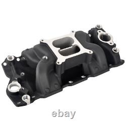 Small Block SBC Chevy 350 400 Dual Plane Satin Aluminum Intake Manifold 1955-95