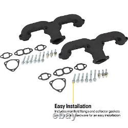 Smoothie Rams Horn Exhaust Manifolds, Black, Fits Small Block Chevy