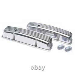 Speedway 305 327 350 400 SBC Small Block Chevy Tall Retro Finned Valve Covers