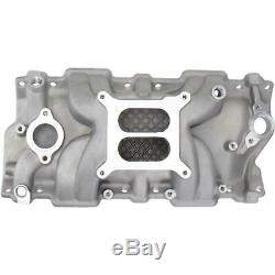 Speedway Small Block Chevy SBC 305 327 350 400 Aluminum Intake Manifold, Satin