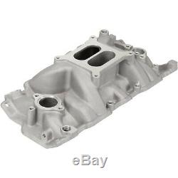 Speedway Small Block Chevy SBC 305 327 350 400 Aluminum Intake Manifold, Satin