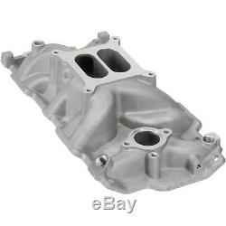 Speedway Small Block Chevy SBC 305 327 350 400 Aluminum Intake Manifold, Satin