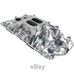 Speedway Small Block Chevy SBC 305 327 350 400 Aluminum Intake Manifold, Satin