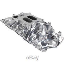 Speedway Small Block Chevy SBC 350 Hi-Rise Intake Manifold, Polished Aluminum