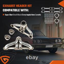 Stainless Exhaust Headers Super Short Small Block For Chevy Impala Nova Corvette