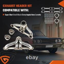 Stainless Exhaust Headers Super Short Small Block For Chevy Impala Nova Corvette