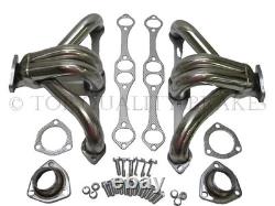 Stainless Shorty Hugger Headers 283 305 350 400 Small Block Chevy Street Rod SBC