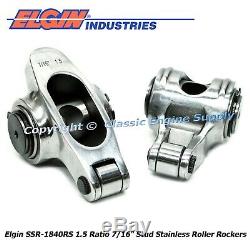 Stainless Steel Roller Rocker Arms 1.5 Ratio 7/16 Studs Chevy 400 350 327 305