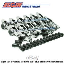 Stainless Steel Roller Rocker Arms 1.6 Ratio 3/8 Studs Chevy 400 350 327 305