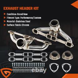 Super Short Small Block Chevy Chrome Coated Exhaust Header Impala Nova Corvette