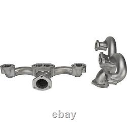 Tru-Ram Small Block Chevy SBC 350 Exhaust Manifolds, Unpolished Stainless Steel
