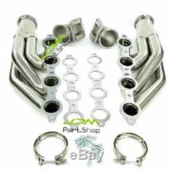 Turbo Exhaust Manifold Headers LS1 LS6 LSX GM V8 + Elbows T3 T4 to 3.0 V Band