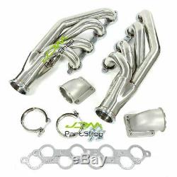 Turbo Manifold Exhaust Headers LS1 LS6 LSX GM V8 + Elbows T3 T4 to 3.0 V Band