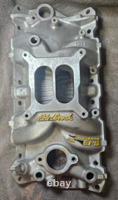 Used Edelbrock 2701 SBC Performer EPS Aluminum Intake Small Block Chevy