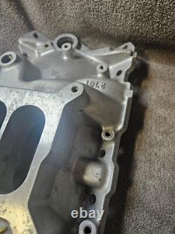 Used Edelbrock 2701 SBC Performer EPS Aluminum Intake Small Block Chevy