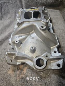 Used Edelbrock 2701 SBC Performer EPS Aluminum Intake Small Block Chevy