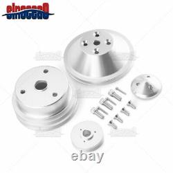 V-Belt Pulley Kit For Small Block Chevy Long Water Pump 283 302 305 327 350 400