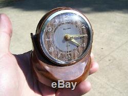 Vintage 50s auto dash clock alarm magnetic swivel gm pontiac ford chevy hot rod