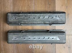 Vintage Aluminum Finned Small Block Chevrolet Corvette Valve Covers #3726086