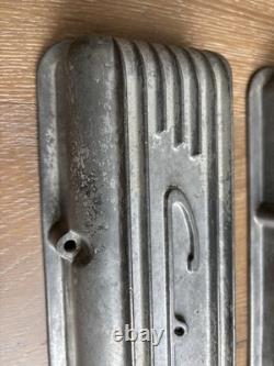 Vintage Aluminum Finned Small Block Chevrolet Corvette Valve Covers #3726086