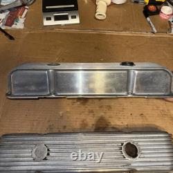 Vintage Cal Custom Small Block Chevy 9 Finned Aluminum Valve Covers 302 327 350