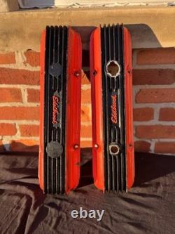 Vintage Edelbrock Aluminum Small Block Chevy Valve Covers