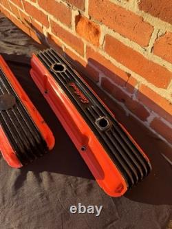 Vintage Edelbrock Aluminum Small Block Chevy Valve Covers