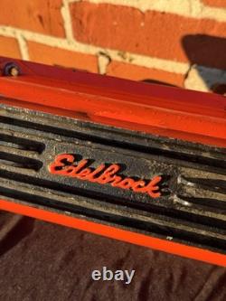 Vintage Edelbrock Aluminum Small Block Chevy Valve Covers