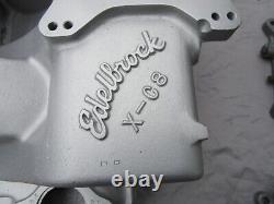 Vintage Edelbrock X-C8 Crossram Intake Manifold & Holley Carbs Small Block Chevy