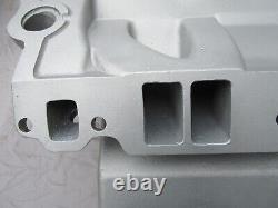 Vintage Edelbrock X-C8 Crossram Intake Manifold & Holley Carbs Small Block Chevy