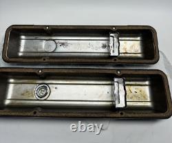 Vintage GM Goodwrench Chevrolet 350 Black Valve Covers Small Block Chevy SBC