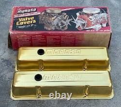 Vintage Gold Anodized Moroso Valve Covers For Small Block Chevrolet Hot Rat Rod