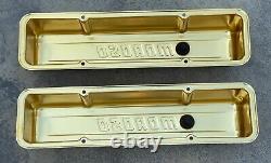 Vintage Gold Anodized Moroso Valve Covers For Small Block Chevrolet Hot Rat Rod