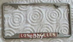 Vintage Los Angeles License Plate Frame Set Robert Brown Ford Chevy Hot Rod Rat