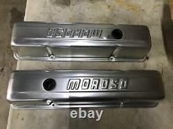 Vintage Moroso Small Block Chevy Silver Anodized Aluminum Valve Covers