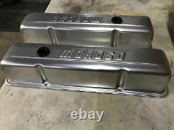 Vintage Moroso Small Block Chevy Silver Anodized Aluminum Valve Covers