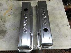 Vintage Moroso Small Block Chevy Silver Anodized Aluminum Valve Covers