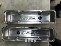 Vintage Moroso Small Block Chevy Silver Anodized Aluminum Valve Covers