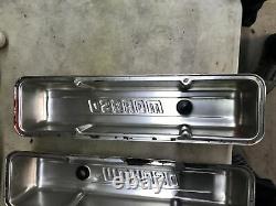 Vintage Moroso Small Block Chevy Silver Anodized Aluminum Valve Covers