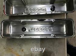 Vintage Moroso Small Block Chevy Silver Anodized Aluminum Valve Covers