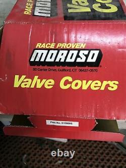 Vintage Moroso Small Block Chevy Silver Anodized Aluminum Valve Covers